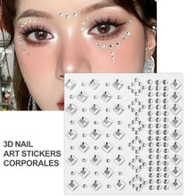 1Pcs Face Diamond Gem Sticker 5D Colorful Rhinestone Tattoo Eyeshadow