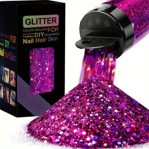 Holographic Chunky Glitter Sequins, 50g, Mixed Size Laser Sparkle