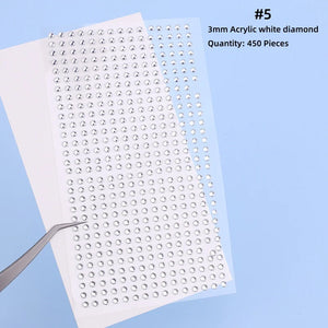 Mix 2mm/3/mm4mm Hair Pearls Stick on Self Adhesive Pearls Stickers