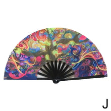 33cm Large Folding Hand Rave Fan Chinease/Japanese Gradient Colorful