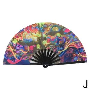 33cm Large Folding Hand Rave Fan Chinease/Japanese Gradient Colorful