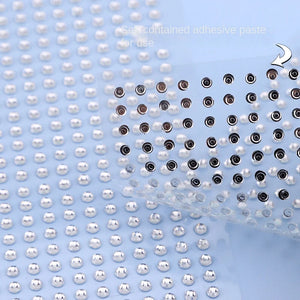 Mix 2mm/3/mm4mm Hair Pearls Stick on Self Adhesive Pearls Stickers