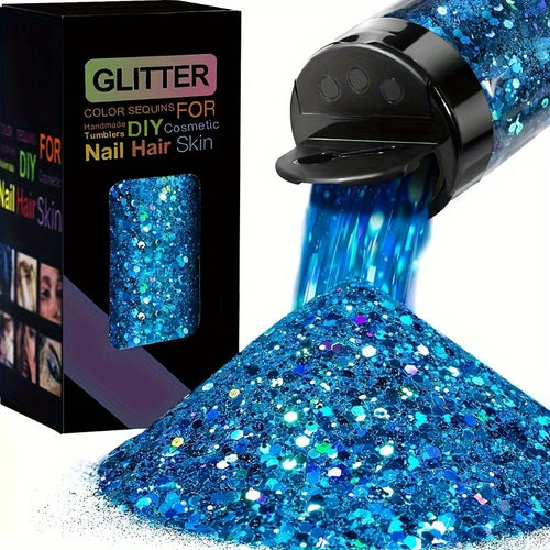 Holographic Chunky Glitter Sequins, 50g, Mixed Size Laser Sparkle