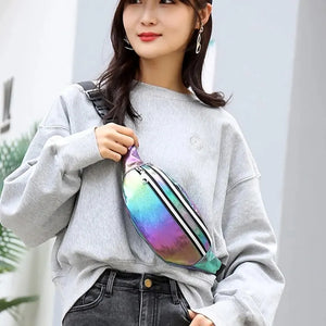 Holographic Fanny Pack Hologram Waist Bag Laser Beach Travel Banana