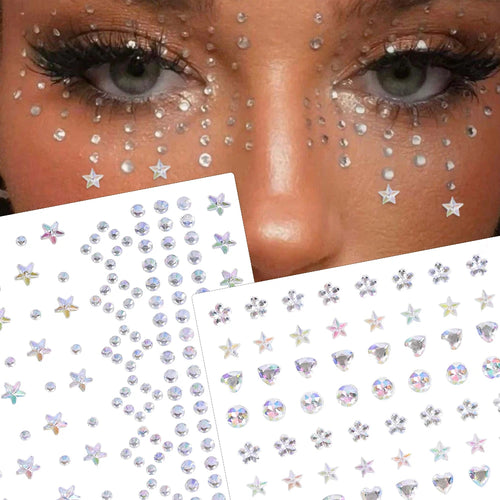 1Pcs Face Diamond Gem Sticker 5D Colorful Rhinestone Tattoo Eyeshadow