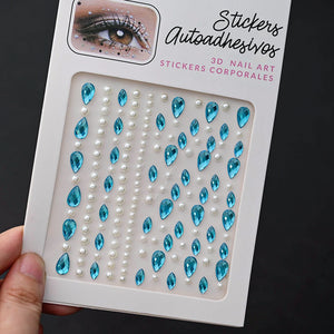 1Pcs Face Diamond Gem Sticker 5D Colorful Rhinestone Tattoo Eyeshadow