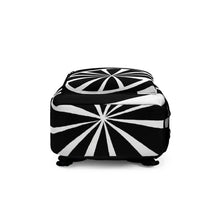 Backpack - Large Water-resistant Bag - Black and White Geometric