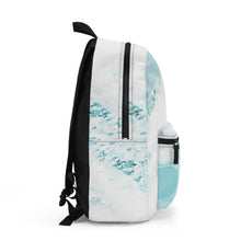 Backpack - Large Water-resistant Bag - Subtle Abstract Ocean Blue and