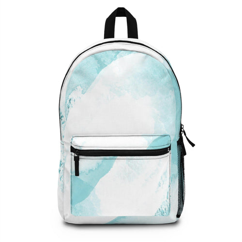 Backpack - Large Water-resistant Bag - Subtle Abstract Ocean Blue and