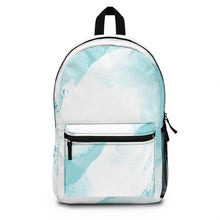 Backpack - Large Water-resistant Bag - Subtle Abstract Ocean Blue and