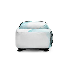 Backpack - Large Water-resistant Bag - Subtle Abstract Ocean Blue and