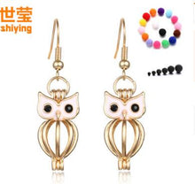 SHIYING  (random5 pair soft ball )openable locket Perfume Essential Oil Diffuser Earrings  hollow 888 letter on locket diy