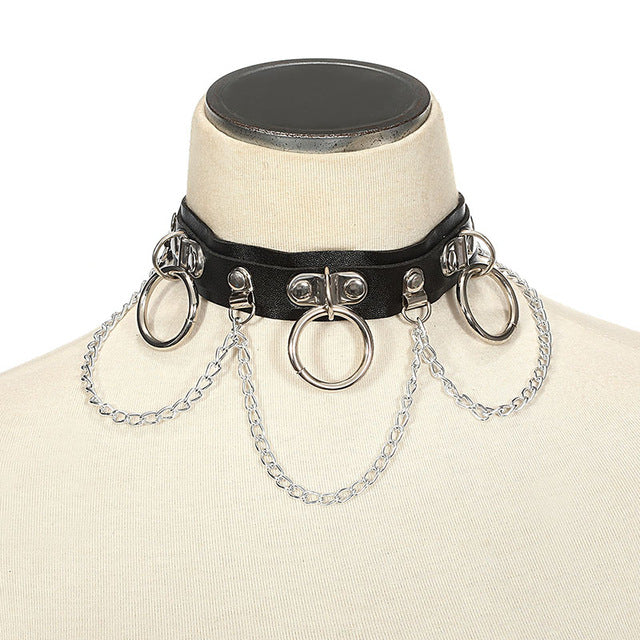 Sexy Harajuku Chain Choker necklace for women cosplay Collar Bondage Goth Belt Chocker Gothic necklace  festival jewelry